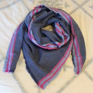 Blanket Scarf - Navy & Striped